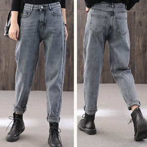 Winter Retro High-rise Casual Jeans, Long Plus Velvet Warm Jeans,90s ...
