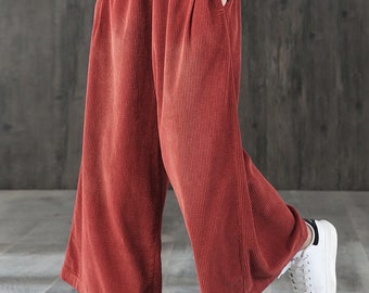 Corduroy Pants Womencorduroy Casual Pantsvintage Loose - Etsy
