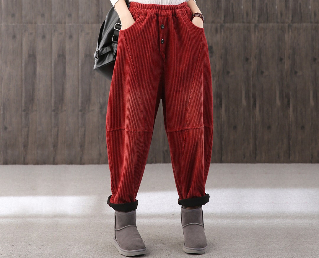 High Waist Corduroy Pants Women Corduroy Vintage Fit main image 1