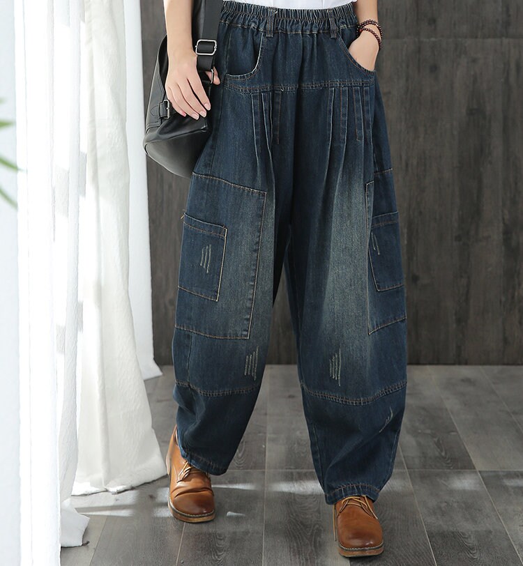 Autumn Retro Jeanscasual Pants Women's Jeanscasual High - Etsy