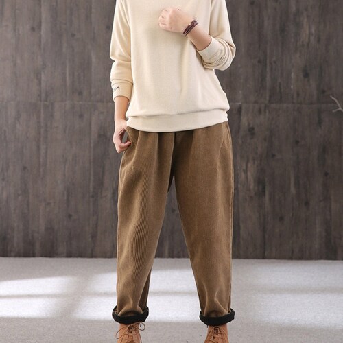 Winter Warm and Velvet Thick Corduroy Casual Pantsretro Loose - Etsy