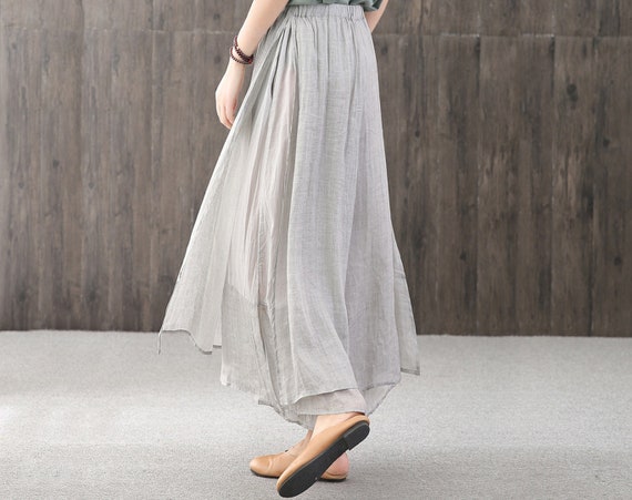 Ladies Summer Linen Culottes Women's 