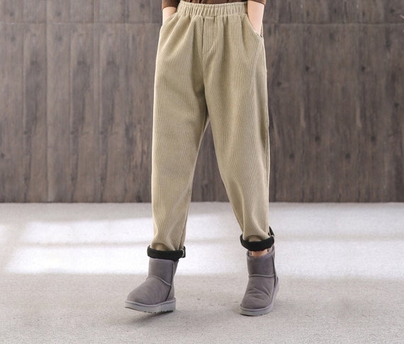 Winter Warm High Waist Casual Loose Trouser Pants For Women