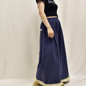 Linen Wide Leg Culottes: Boho Fringe Hem Trousers