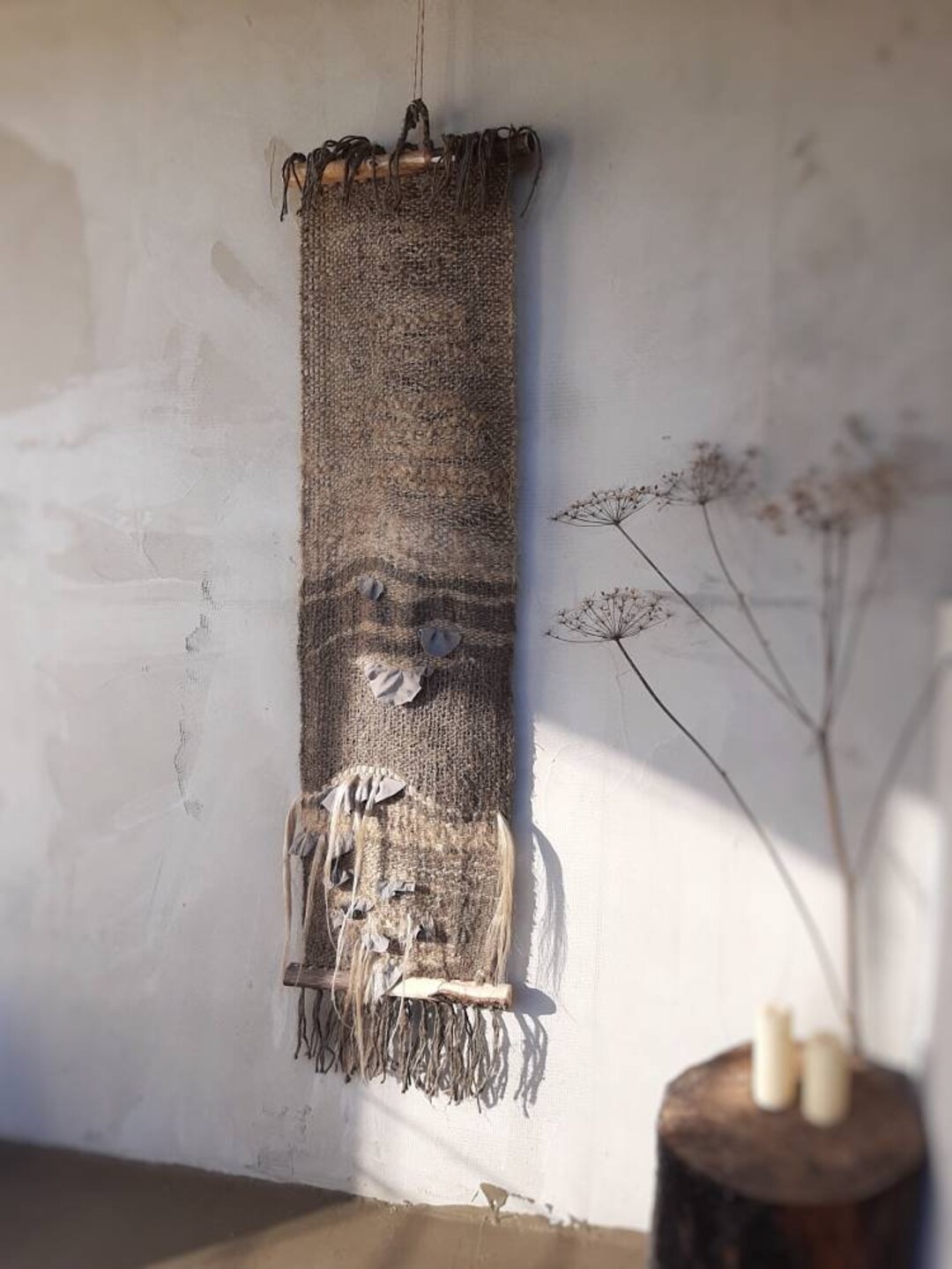 Handwoven Textile Art for the Wall A Long Picture Woven With Etsy