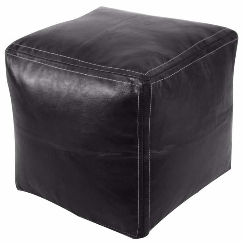 Square Leather Pouf / Best Quality Moroccan Leather Pouf Etsy
