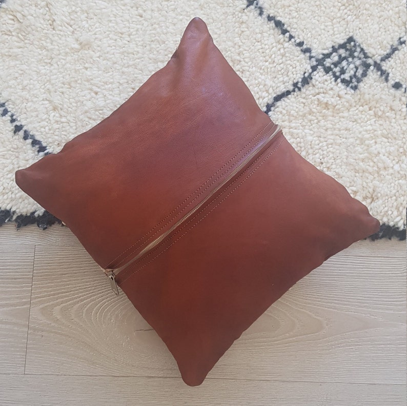Fast Shipping Fedex Accent Pillow Couch Leather Pillow Cover with embroidery Leather Cushion
