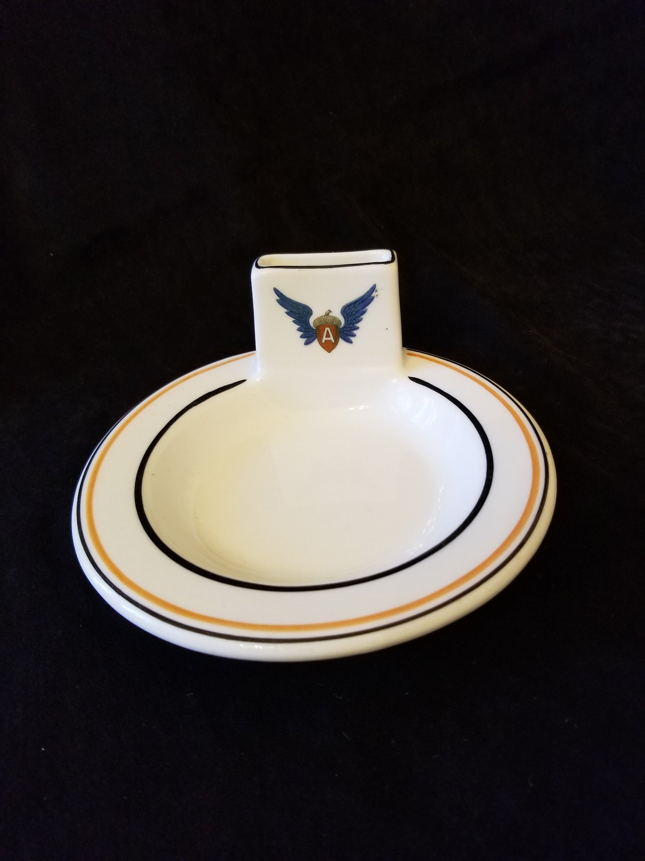 China Ashtray with Match Holder Syracuse China 1920 G10 Rare Etsy
