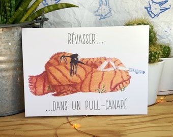 Carte postale Rêvasser illustration