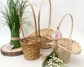 Vintage Style Wicker Basket Flower Trug Easter Egg Hunt Wedding Planter Gift Table Centrepiece Venue Decoration