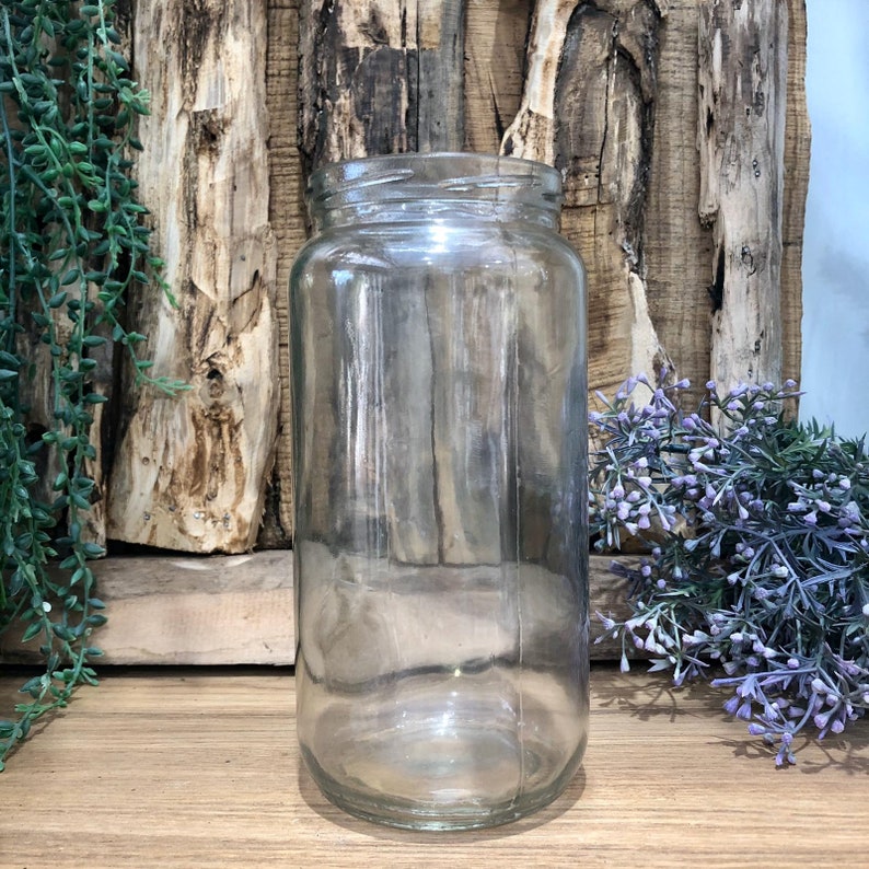 Vintage Style Clear Glass Jam Jar Bud Flower Vase Chic Wedding Etsy