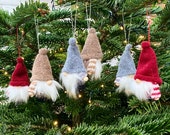 Set of 6 Nordic Santa Gonk Christmas Tree Decorations Hanging Gnome Xmas Ornaments Plush Doll Decor Scandi Festive Gonks Xmas Troll Gonkert