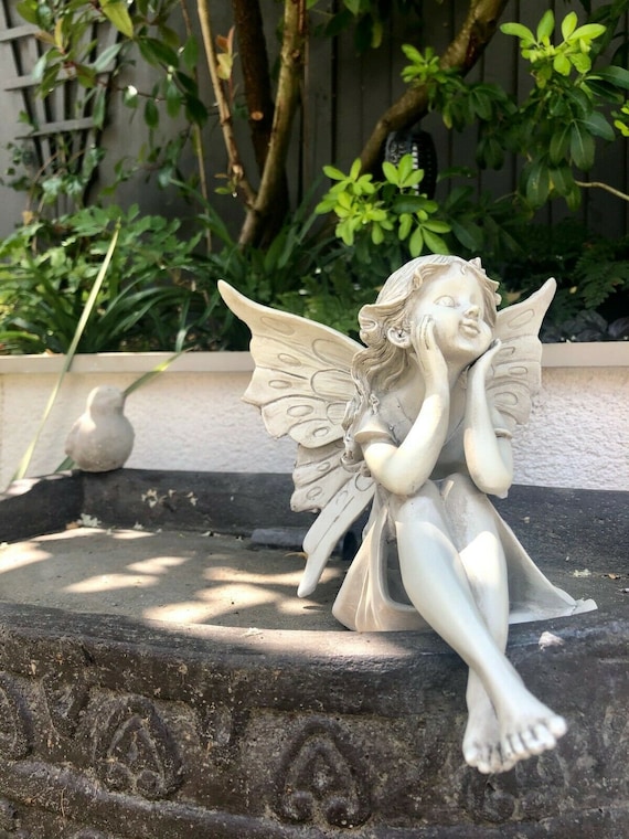 Flower Fairy Garden Ornament Angel Statue Stone Effect Uk Flower Fairy Garden Ornament Angel, Flower Fairy Garden Ornaments Uk