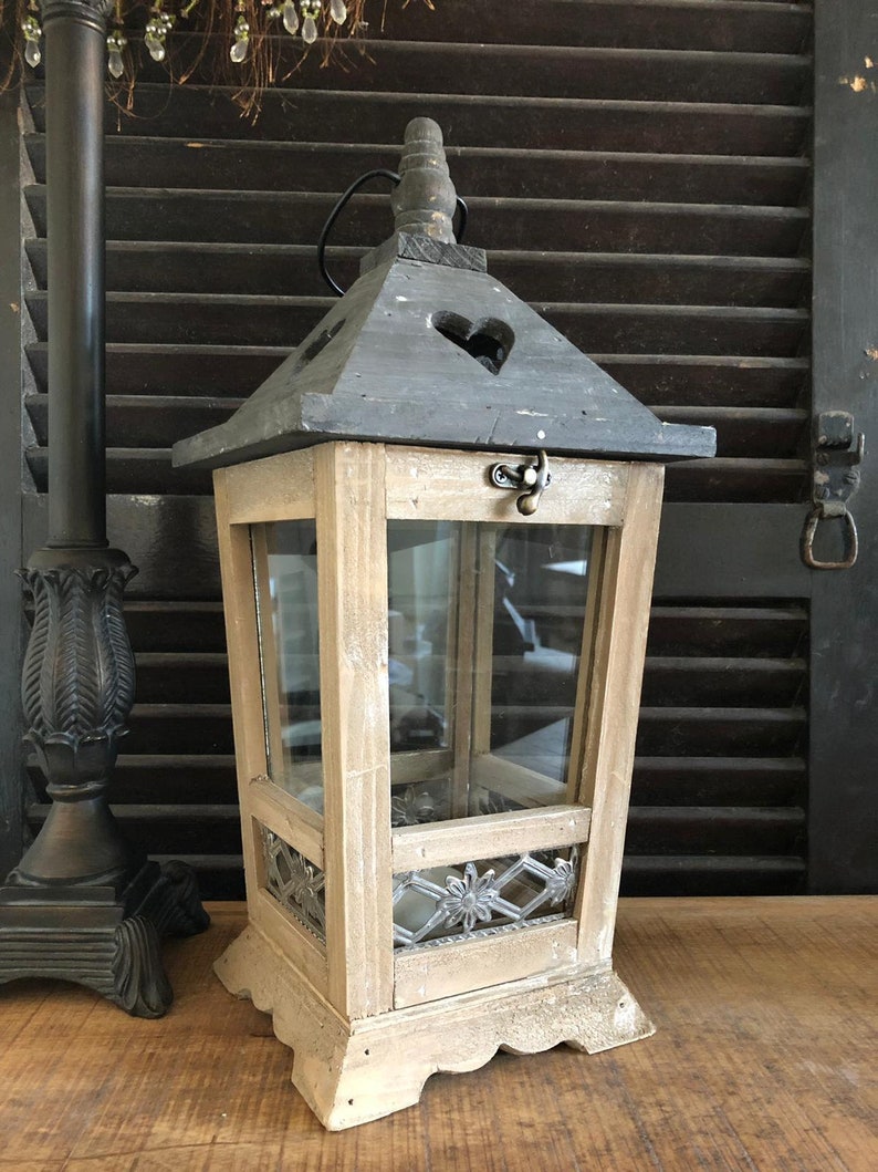 Wooden Lantern Wedding Centrepiece Vintage Square Candle Tea Etsy