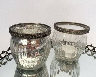 Antique Style Glass & Metal Vintage Tea Light Candle Holder Wedding Table Centrepiece Venue Decoration