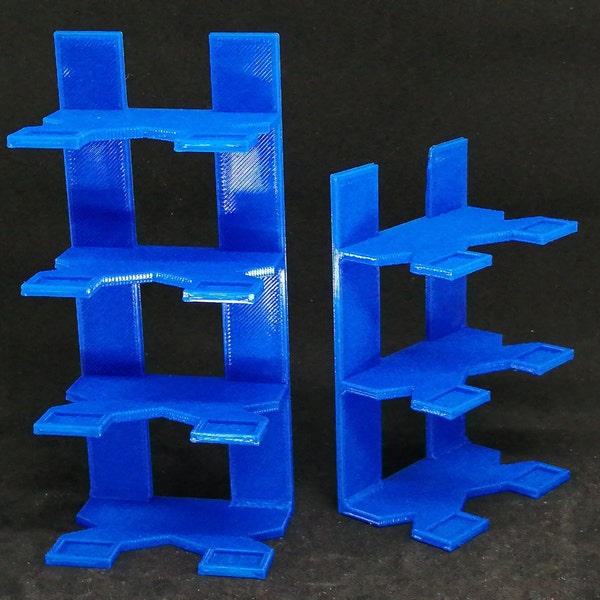 Blue Display Stand for Hot Wheels, Matchbox, Corgi and other 1:64 scale diecast cars. HotWheels display stand. 1/64 scale car stand display