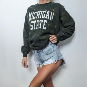 Vintage Michigan State Hand Dyed Crewneck Sweatshirt