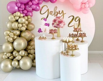 Circle pillars White cylinder plinths pedestal candy bar stand Birthday backdrop Wedding flowers stand backdrop  load  up to 440 lbs 200 kg