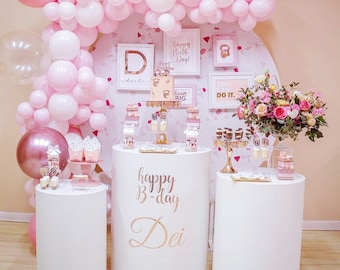 Candy bar pedestal stand Circle pillars White cylinder plinths Birthday backdrop column Wedding flowers stand  load  up to 440 lbs 200 kg