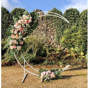 Moon wedding arch Half moon backdrop Ceremony arch Metal flower stand