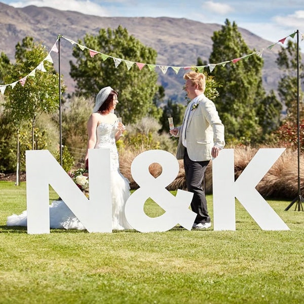 Large wooden letters Freestanding letters Giant wedding initials Wedding photo backdrop Large wedding sign wooden Ceremony backdrop