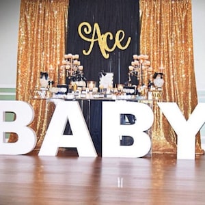 Free standing foam letters Front table foam letters wedding backdrop large big 3d sign foam babyshower wedding initials centerpiece sign image 1