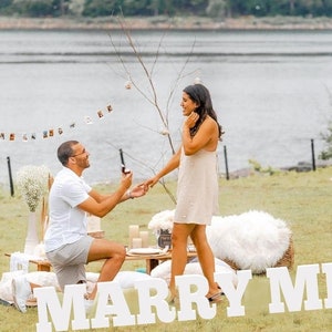 Proposal ideas Large marry me sign Engaged marrige marryme backdrop wedding initials freestanding large letters birthday numbers backdrop