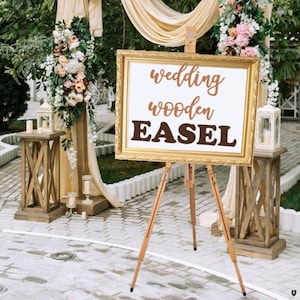 Wood Floor Easel, Wedding Sign Stand, Art Easel 