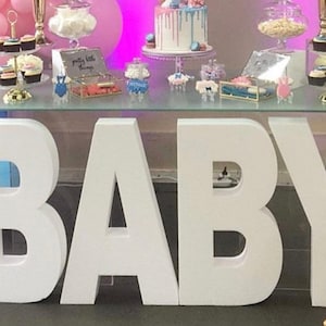Foam letters baby Front table letter decor event photo backdrop baby shower decoration props cake table numbers event foam decor ideas