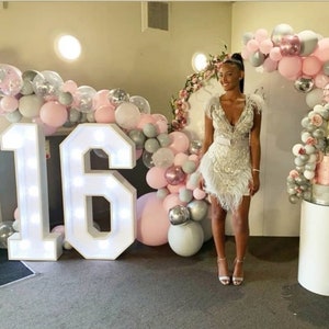 Light up numbers 16 sweet 16 backdrop Big 21 number Extra large birthday numbers decor Marquee letter light