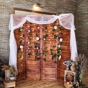 Wooden folding screen Wedding Backdrop Wood Stand Rustic Wedding Photography Background vintage pallet wood backdrop barn wedding decor