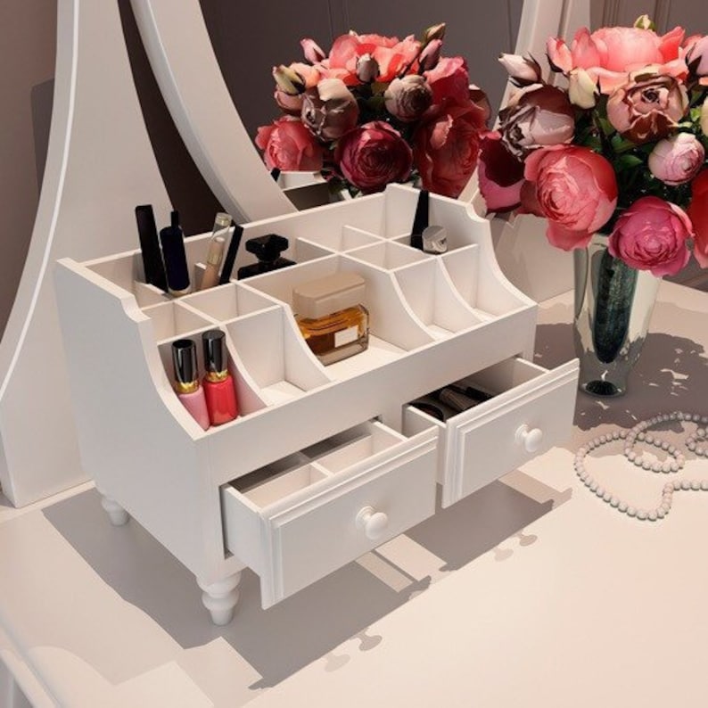 Wooden Makeup Organizer Make up Storage Wood Vanity Perfume - Etsy