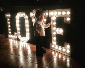 Letras grandes de marquesina para bodas Números grandes iluminados Luces de letras grandes independientes iluminadas Letras gigantes de boda Letras grandes de madera