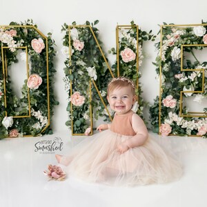 Una letra para el primer cumpleaños telón de fondo bebé niño niña nombre letras mosaico a-z 0-9 letras globos fiesta número Baby shower telón de fondo