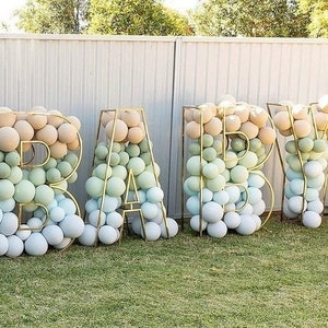 Letras Bebé telón de fondo letras mosaico One Two Boy carta 3 pies 4 pies globos fiesta letras número decoración Baby shower cumpleaños signo telón de fondo