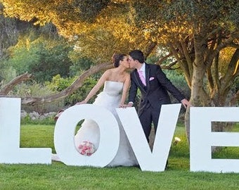 Letras grandes de espuma Signo grande de espuma Letras gigantes Cartas de amor de boda grandes Cartas de espuma personalizadas Signo de amor de boda telón de fondo de boda de madera