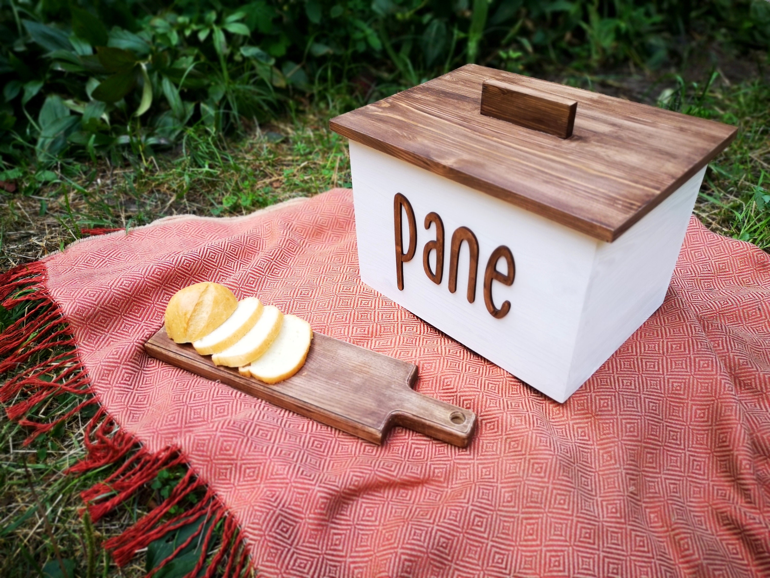 Black Wooden Bread Box Large Farmhouse Breadbox Rustic Bread Etsy
