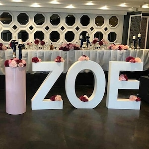 Free standing foam letters Front table foam letters wedding backdrop large big 3d sign foam babyshower wedding initials centerpiece sign image 4