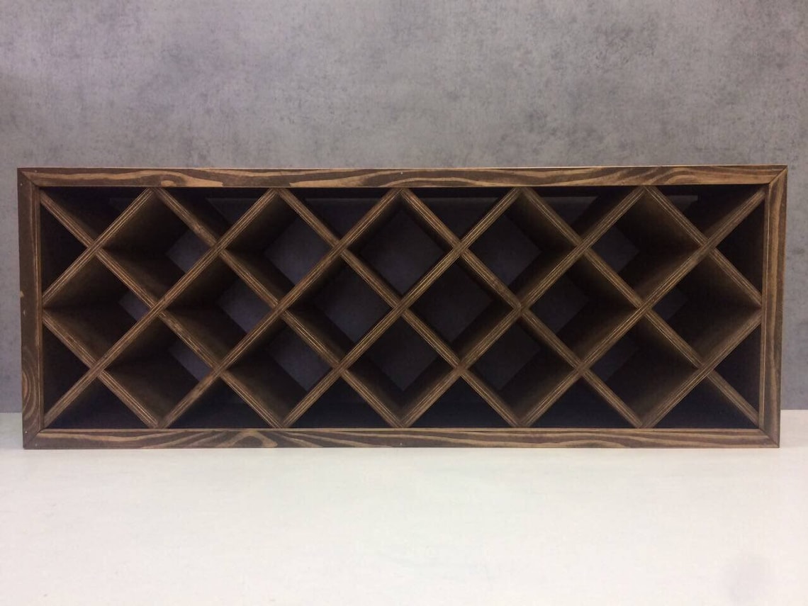 16 Bottle Large Wooden Wine Rack Rustic Floor Wine Holder Wine Etsy