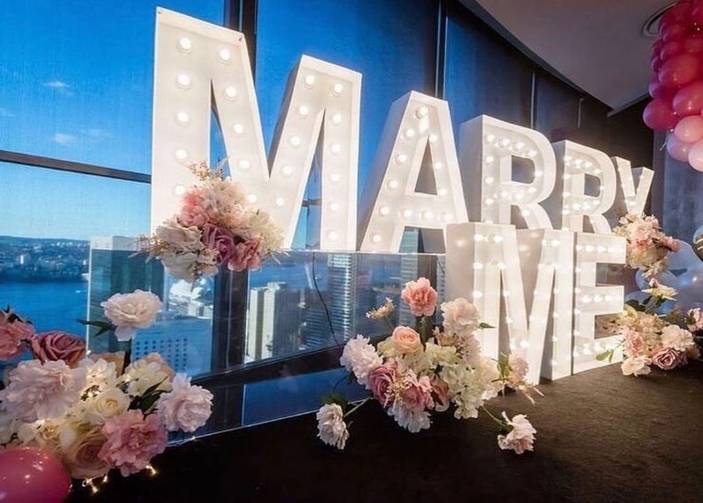 Marry me marquee letters light up marry me lights sign Etsy