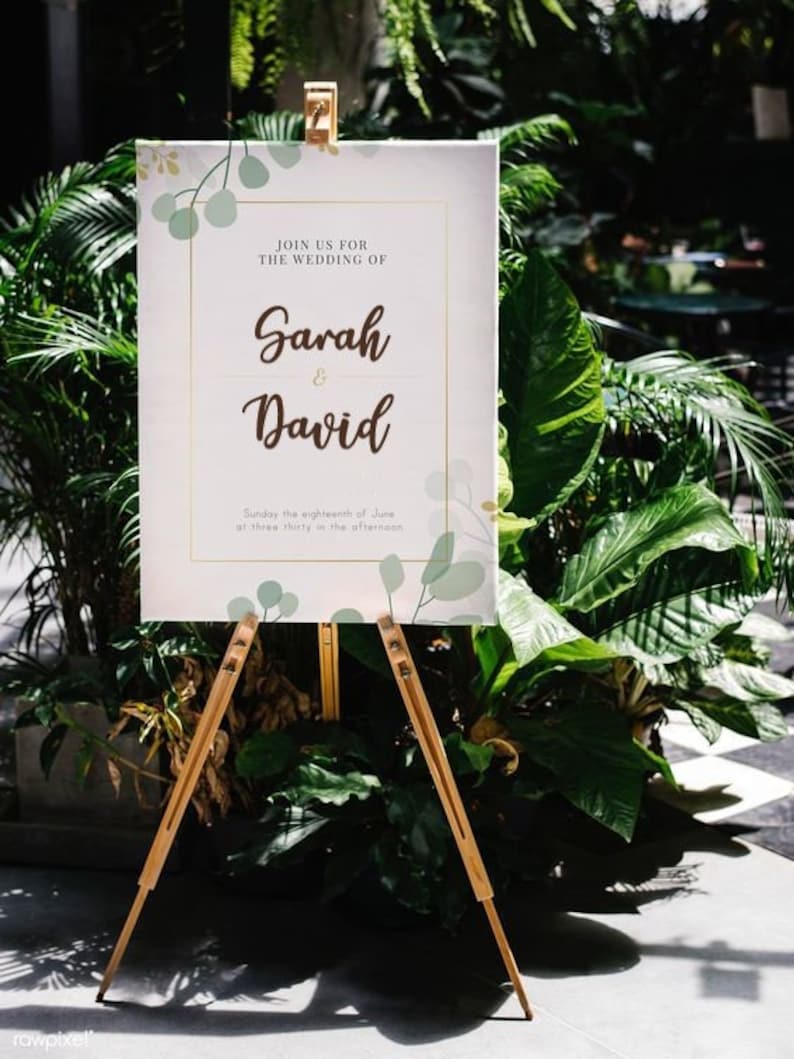 5 Ft Large Floor Easel Wedding Easel Stand Rustic Wedding Sign Etsy