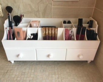 extra large makeup organizer wooden white make up organizer vanity makeup storage wood perfume organizer brush lipstick holder