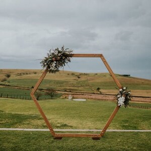 Hexagon Wedding Arch Wooden Rustic Wedding Arbor Ceremony - Etsy