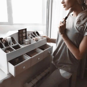 extra large makeup organizer white wooden make up organizer big jewelry vanity makeup storage large perfume organizer brush lipstick holder