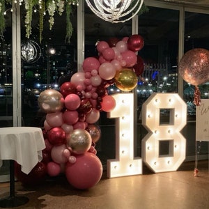 Light up numbers birthday backdrop 16th 18th 21th 30th 40th 50th backdrop marquee numbers