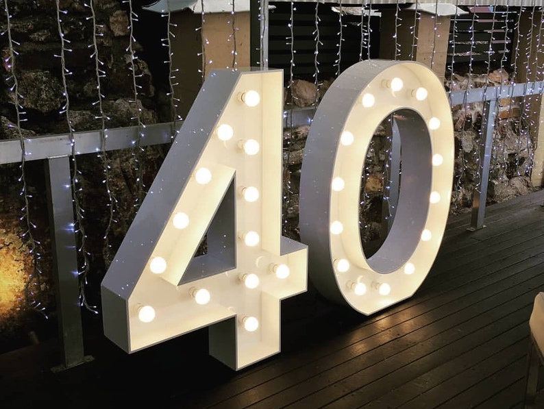 3ft 4 ft Light up marquee letters large giant wedding initials lights bulbs wooden wedding numbers backdrop photo background event letter image 2