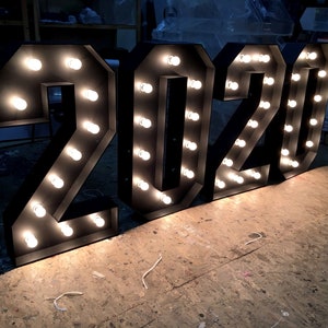 black light up letters numbers Christmas New year Giant marquee letters 0-9 Custom lighted numbers birthday backdrop large wedding sign