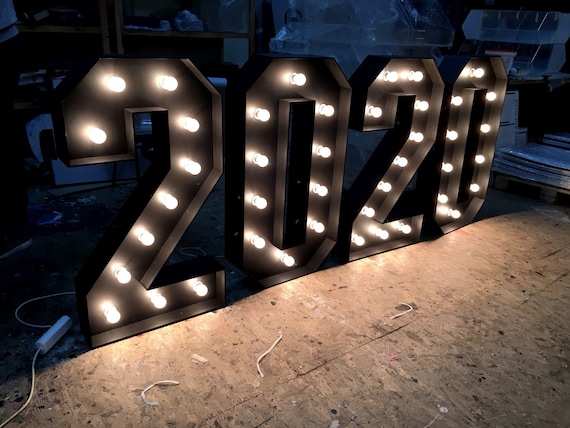 2023 New Style Big Light up Letter Giant Marquee Number Sign 3FT