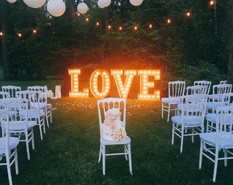 LOVE sign MRMRS letters marquee lights Custom light up letter decor event names personalized initials wooden large letter large wedding sign