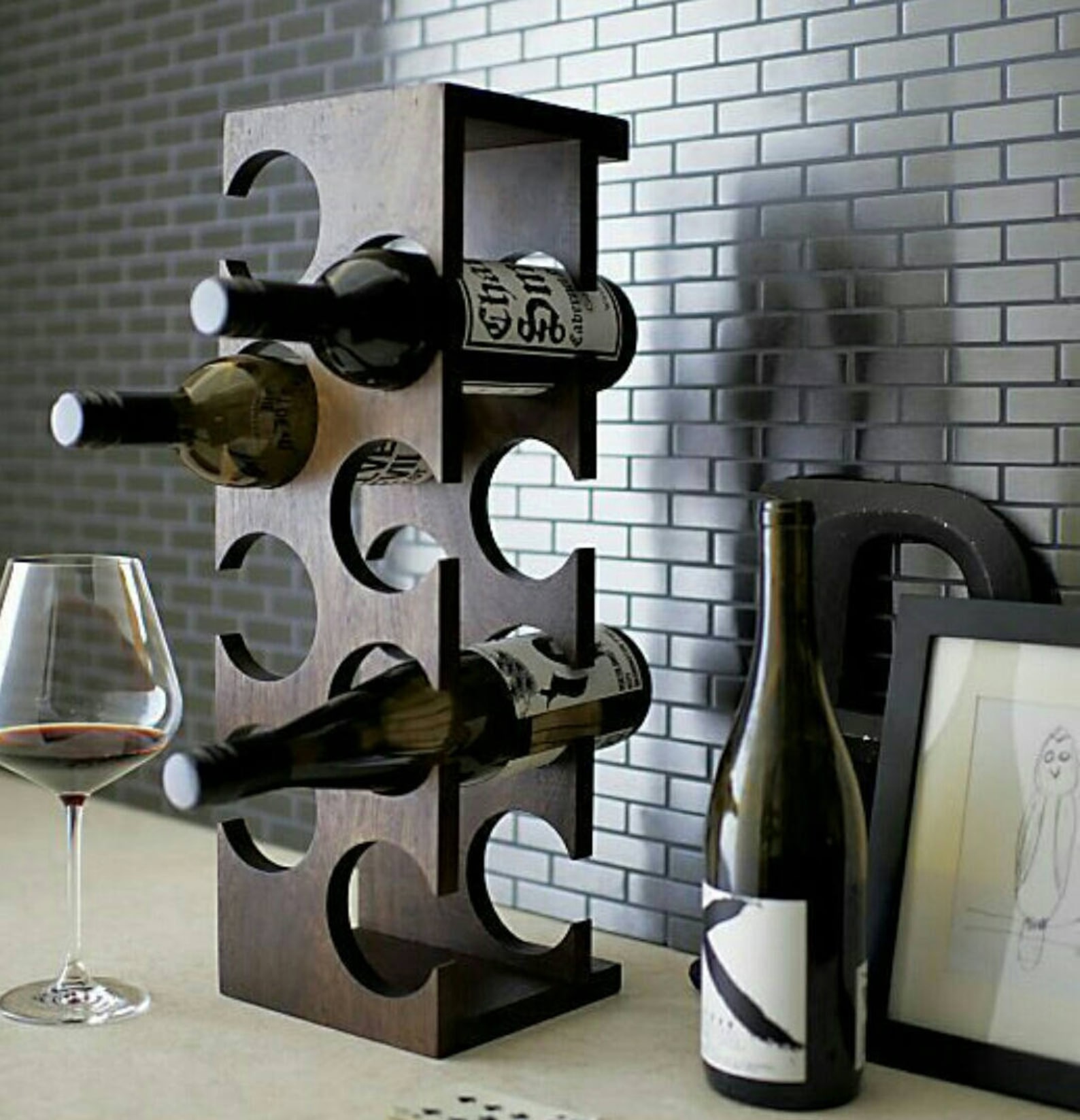 Wooden Tabletop Wine Rack Wooden Wine Rack Wine Rack Wood Etsy